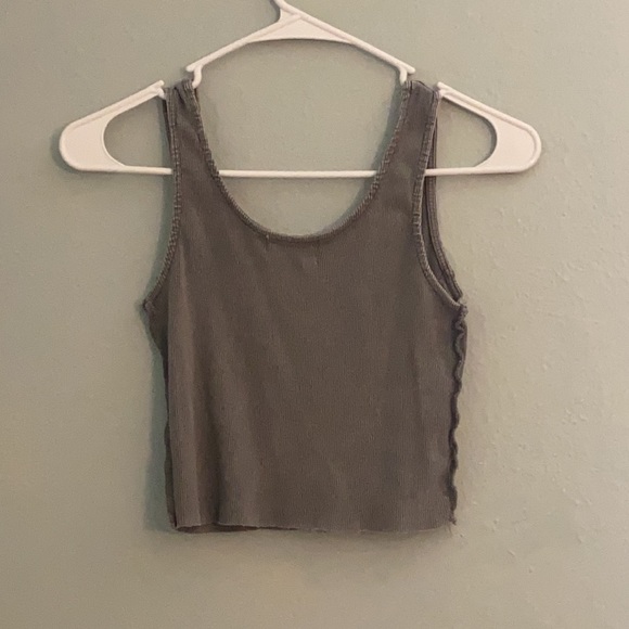 Green/grey cropped tank top - Picture 2 of 3